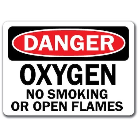 Signmission Danger Sign-Oxygen No Smoking No Open Flames-10in x 14in OSHA Safety Sign, 10" L, 14" H, DS-Oxygen 1 DS-Oxygen 1